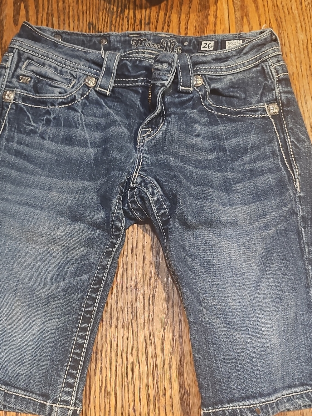 Miss Me Men’s Dark Blue Relaxed Jeans Shorts